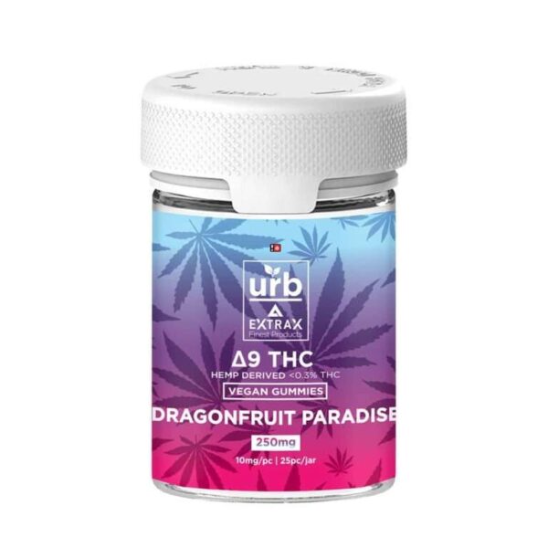 Urb Extrax Delta 9 THC Gummies EU – Dragonfruit Paradise 10mg 25 Count