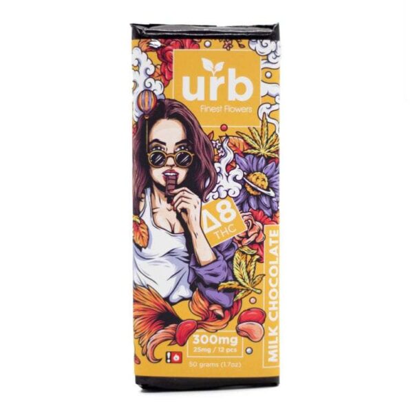 Urb Finest Flowers Delta 8 THC Chocolate Bar EU – Milk Chocolate 300mg